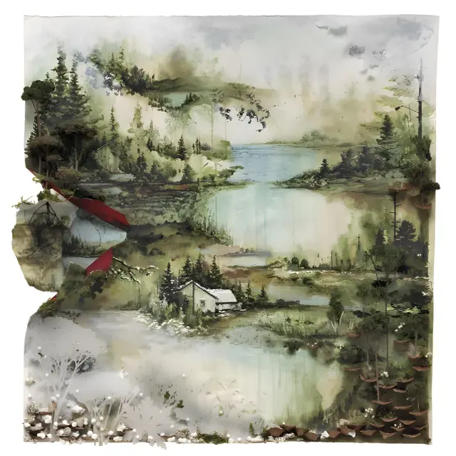 The cover art for Bon Iver’s self-titled LP, released 2011